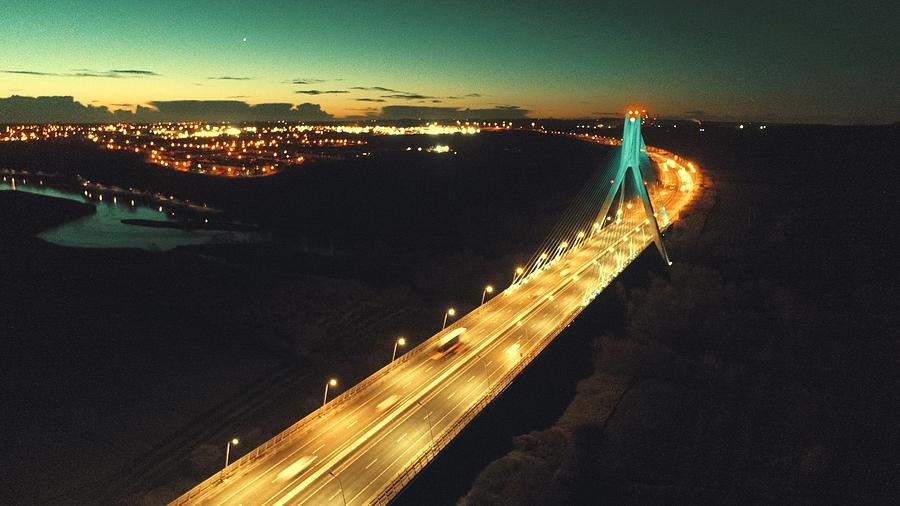 Bridge Photograph - Night Light Bridge  by Sean Walsh