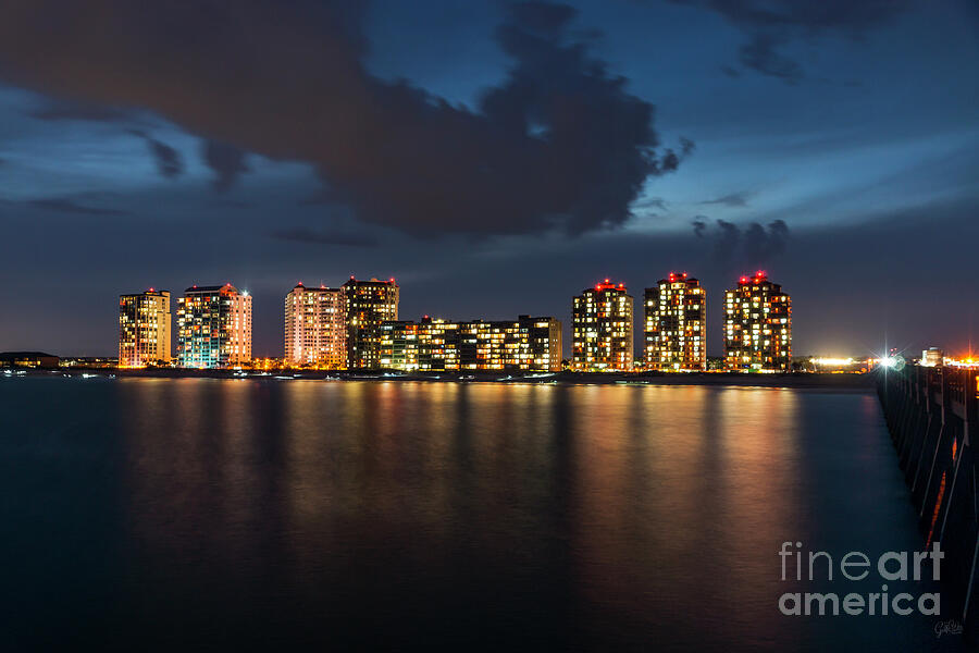 Night Lights Navarre Beach Skyline Photograph by Jennifer White Night Lights Navarre Beach Skyline Photograph by Jennifer White