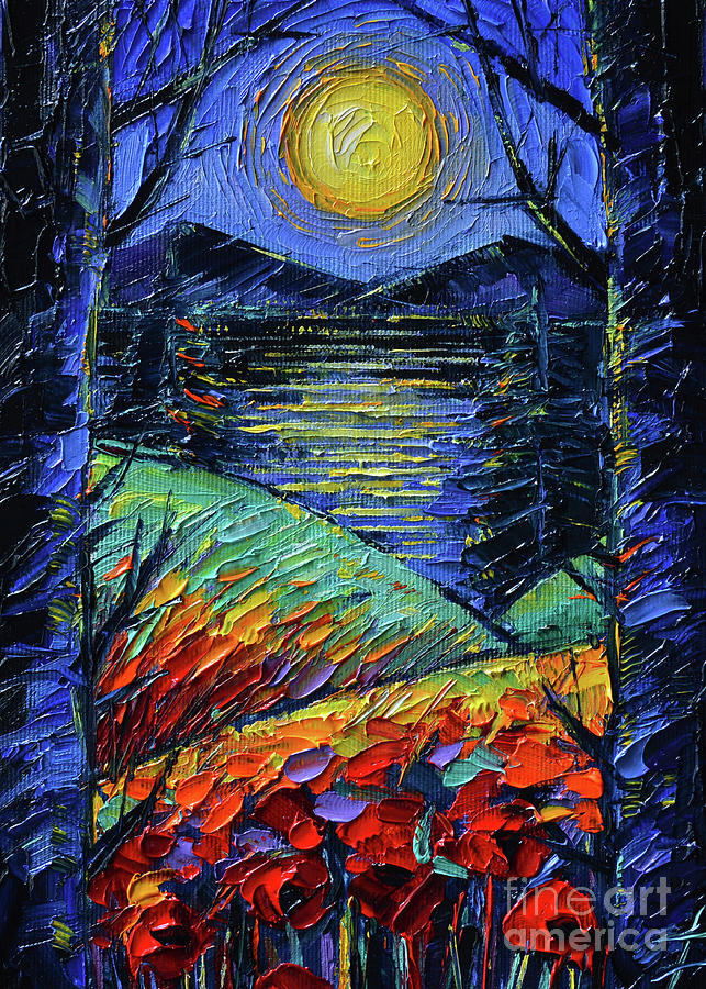 Night Love - Detail 1 Painting by Mona Edulesco