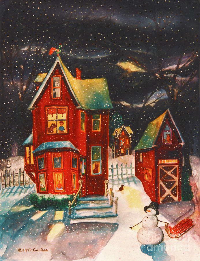 Christmas Painting - Night Magic by Cori Caputo