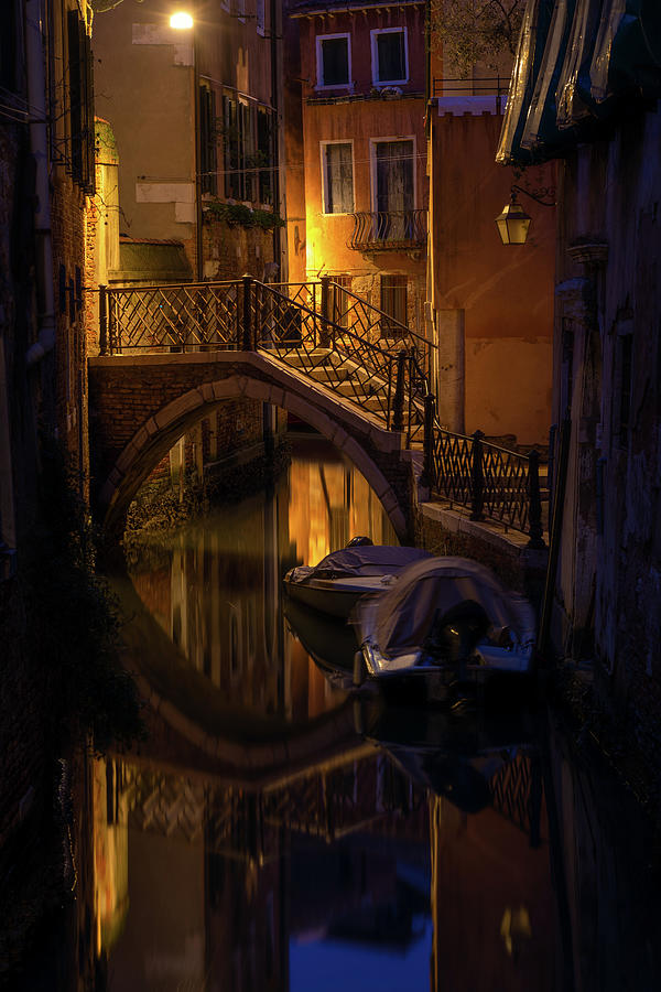 Night Magic of Venice - Stonte Torto 4 Photograph by Jenny Rainbow