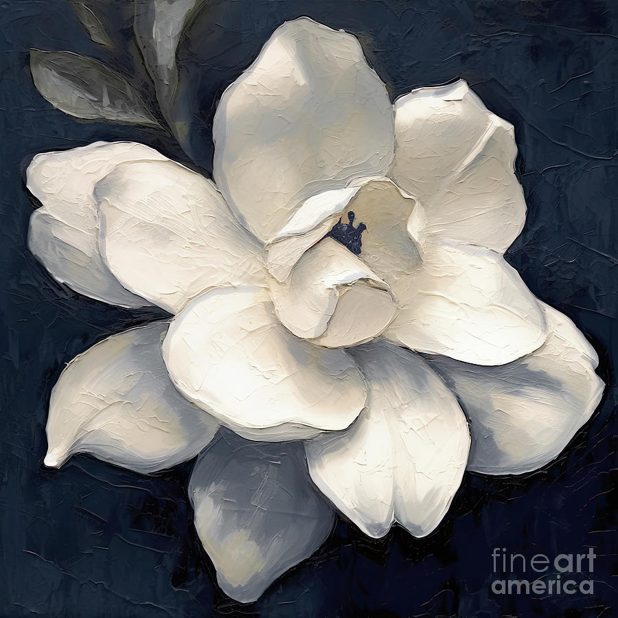 Night Magnolia Painting by Mindy Sommers