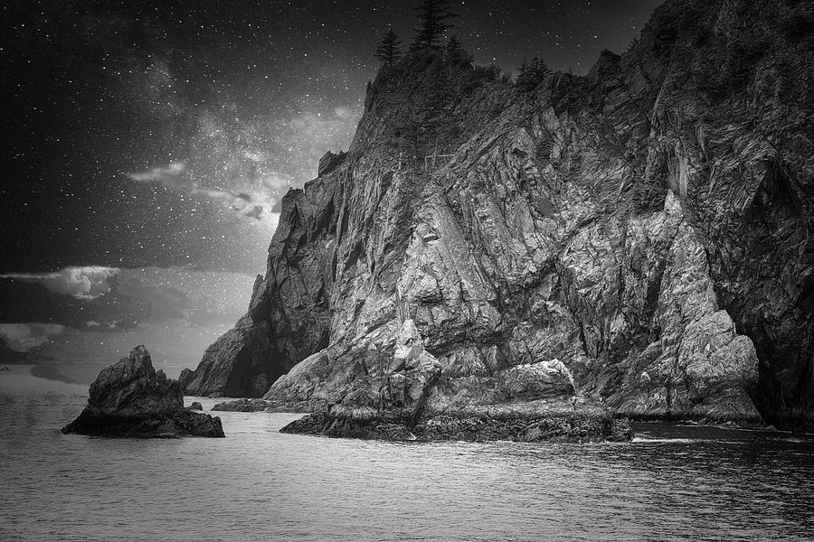 Night Moods Anchorage Alaska Scenic Rock Mountain  Photograph by Chuck Kuhn