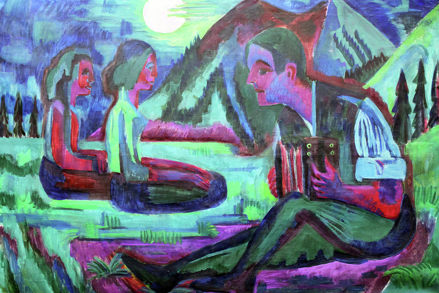 Accordion Painting - Night Moon by Ernst Ludwig Kirchner
