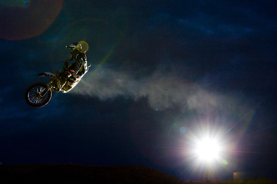 Night Motocross Rider Photograph by GibsonPictures