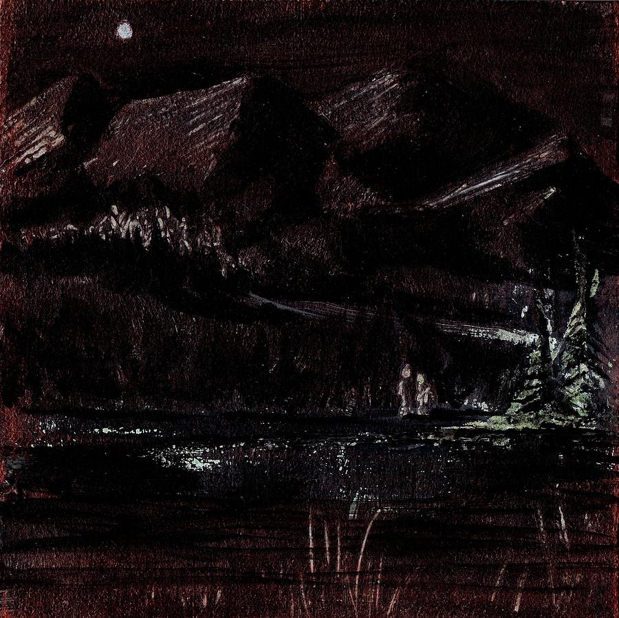 Night Mountain Travelers Painting by Tammy Nara Night Mountain Travelers Painting by Tammy Nara