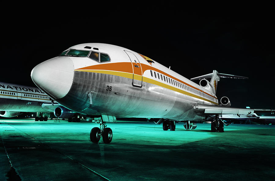Night Moves National Airlines Fly Me  Photograph by Erik Simonsen