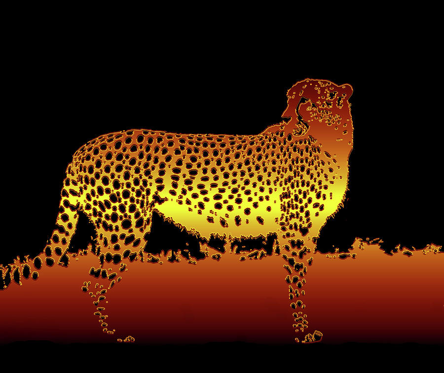 Night of the Cheetah Mixed Media by David Lee Thompson