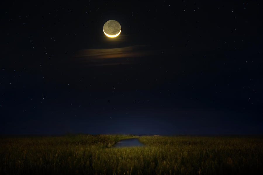 Night of the Crescent Moon Photograph by Mark Andrew Thomas