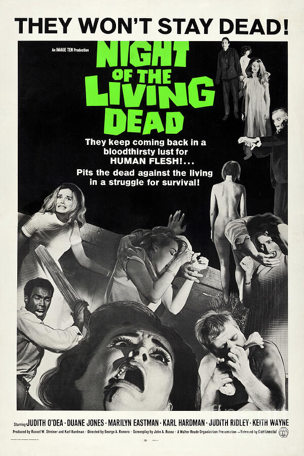 Night of the Living Dead movie poster Photograph by Best of Vintage