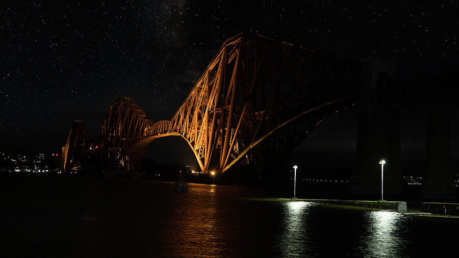 Night on the Forth Bridge Photograph by Micah Offman