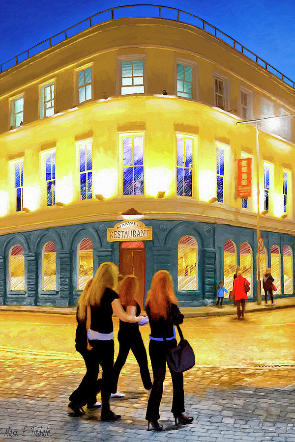 Night on the Town in Galway Mixed Media by Mark E Tisdale
