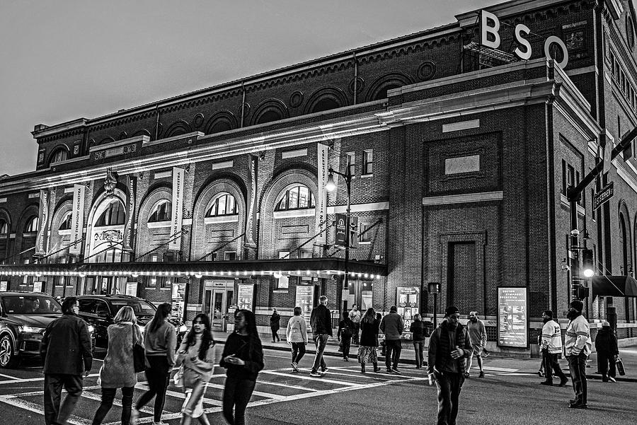 Night out at the BSO Boston Symphony Orchestra Boston Massachusetts Black and White Photograph by Toby McGuire