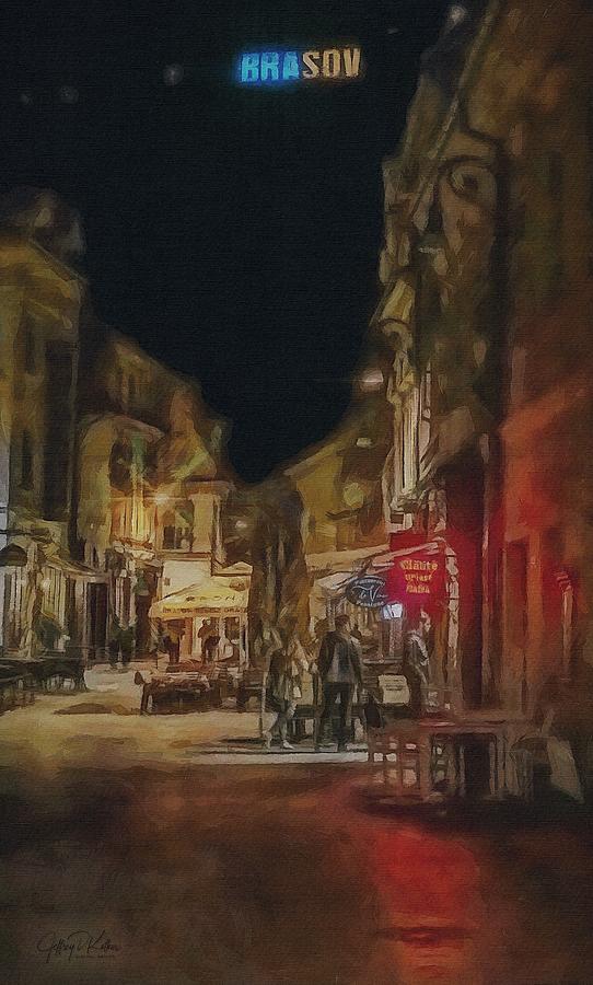 Night Out in Brasov Painting by Jeffrey Kolker