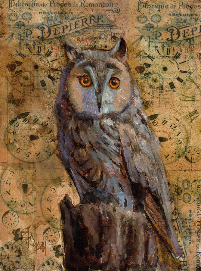 Night Owl Mixed Media by Billie Colson