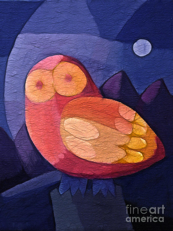 Bird Painting - Night Owl by Lutz Baar
