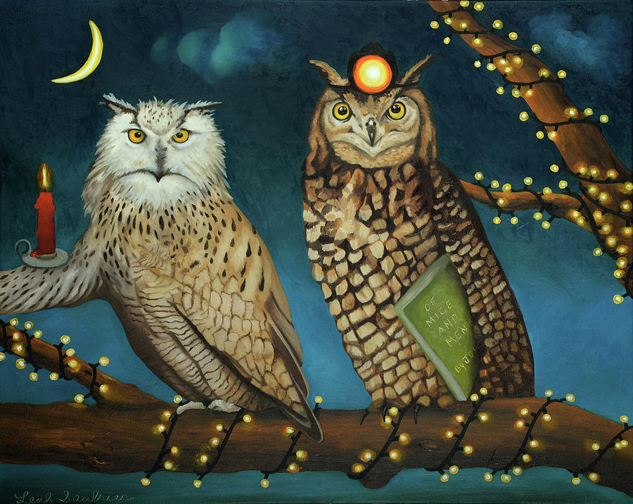 Night Owls Painting by Leah Saulnier The Painting Maniac