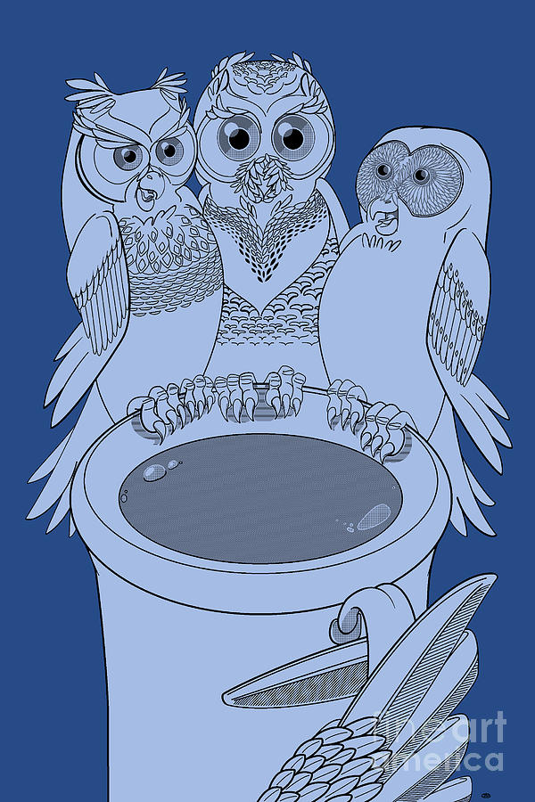 Night Owls Midnight Painting by Charles Drummond Night Owls Midnight Painting by Charles Drummond