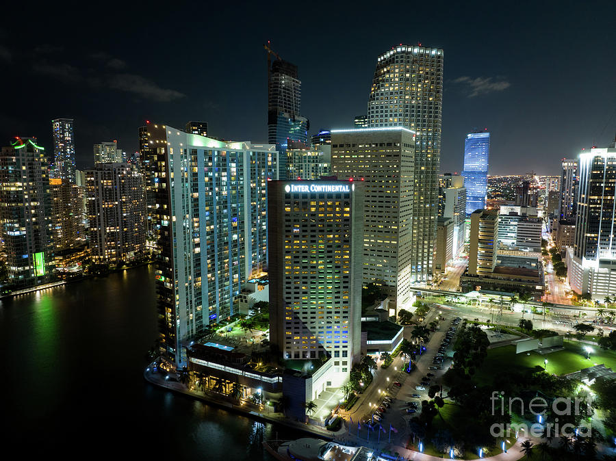 Night photo Miami Intercontinental Hotel Photograph by Felix ...