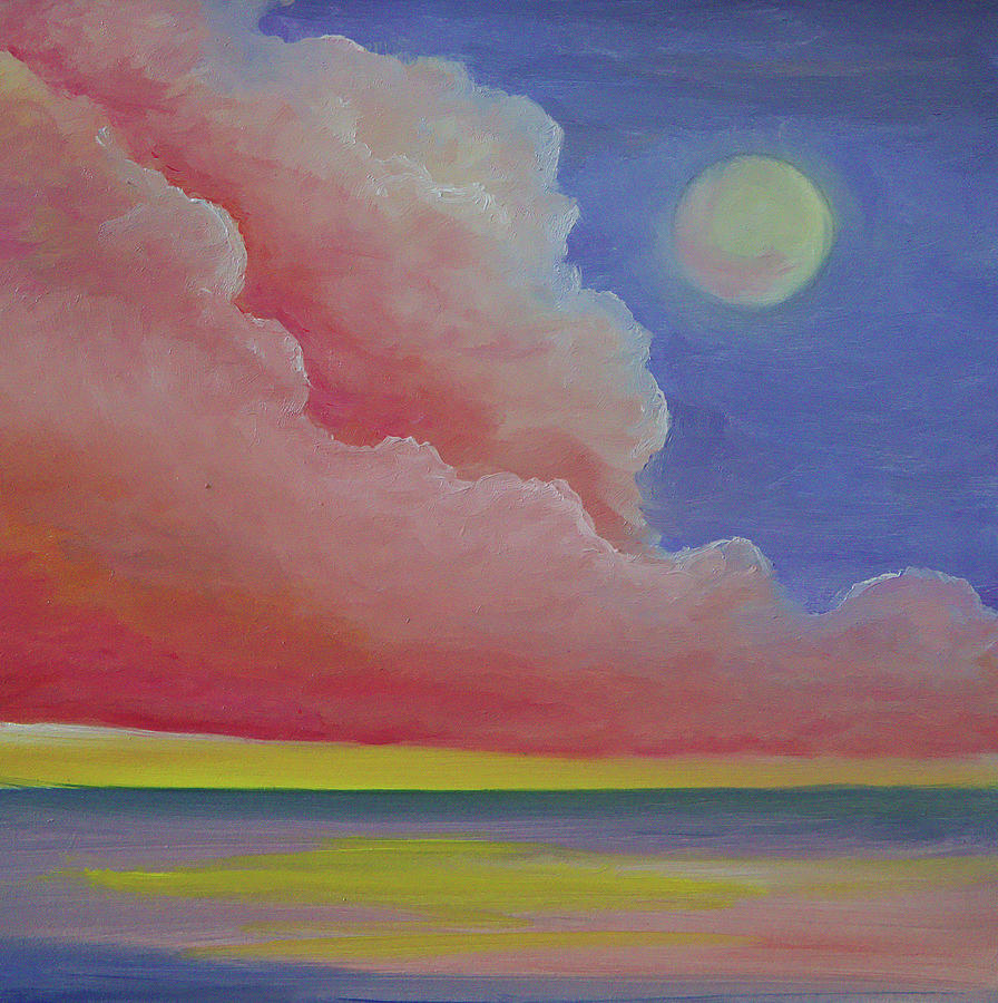 Night Pink Cloud Painting by Alicia Maury