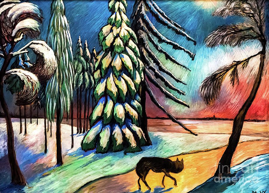 Wolves Painting - Night Prowler by Marianne Von Werefkin 1921 by Marianne Von Werefkin