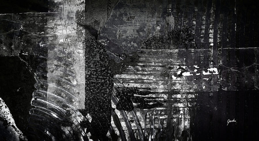Night Rain - Black And White Modern Abstract Painting Painting by Modern Abstract