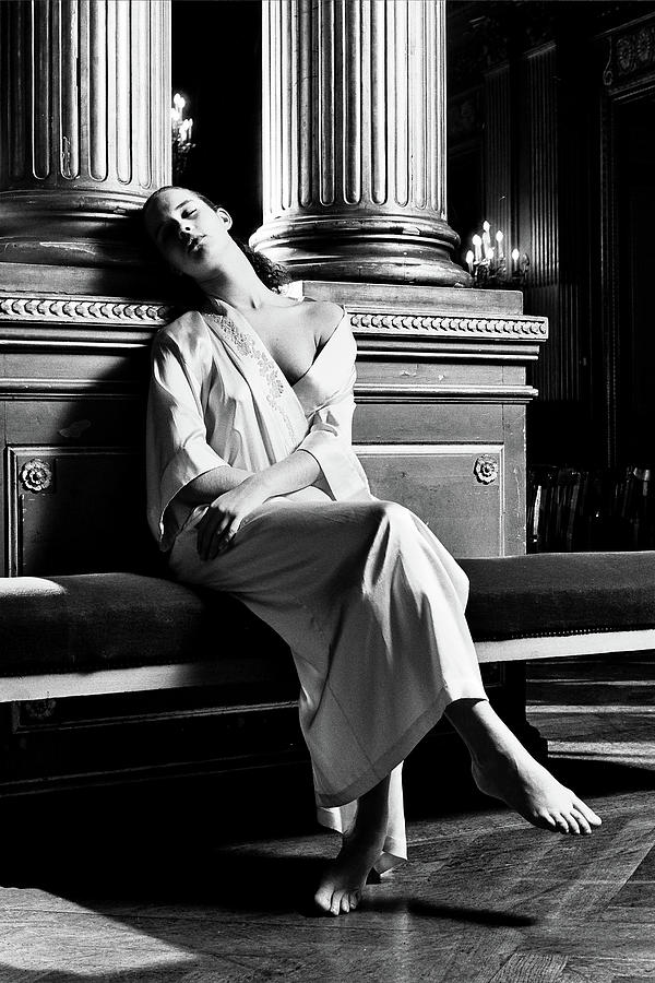 Night Robe French Vogue 1988 Photograph by Steve Ladner