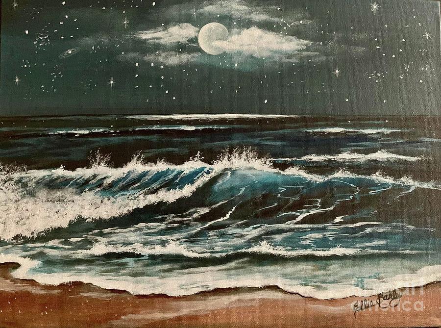 Night Sea Painting by Ellie Sahly - Fine Art America