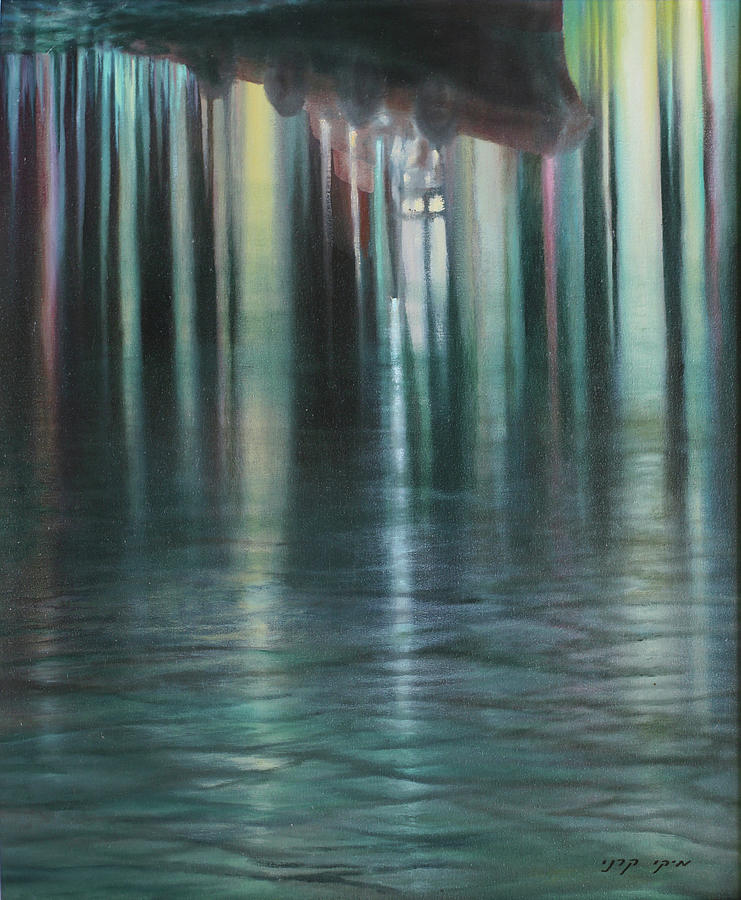 Harbor Lights, Oil Painting, Industrial Beauty, Abstract Wall Art, colorful wall art,    by Miki Kar Painting by Miki Karni