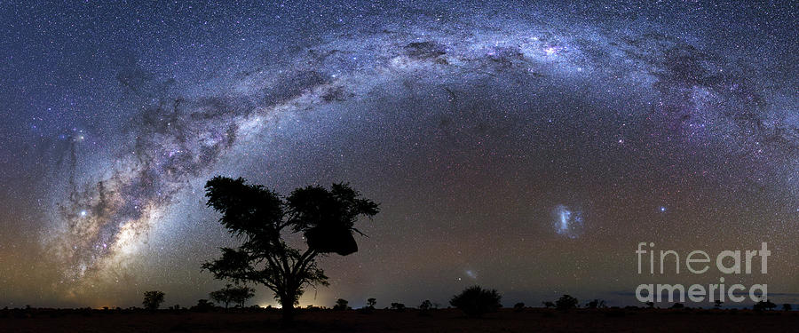 Night Sky and Milky Way Galaxy from Kalahari Desert in Namibia Photograph by Tom Schwabel