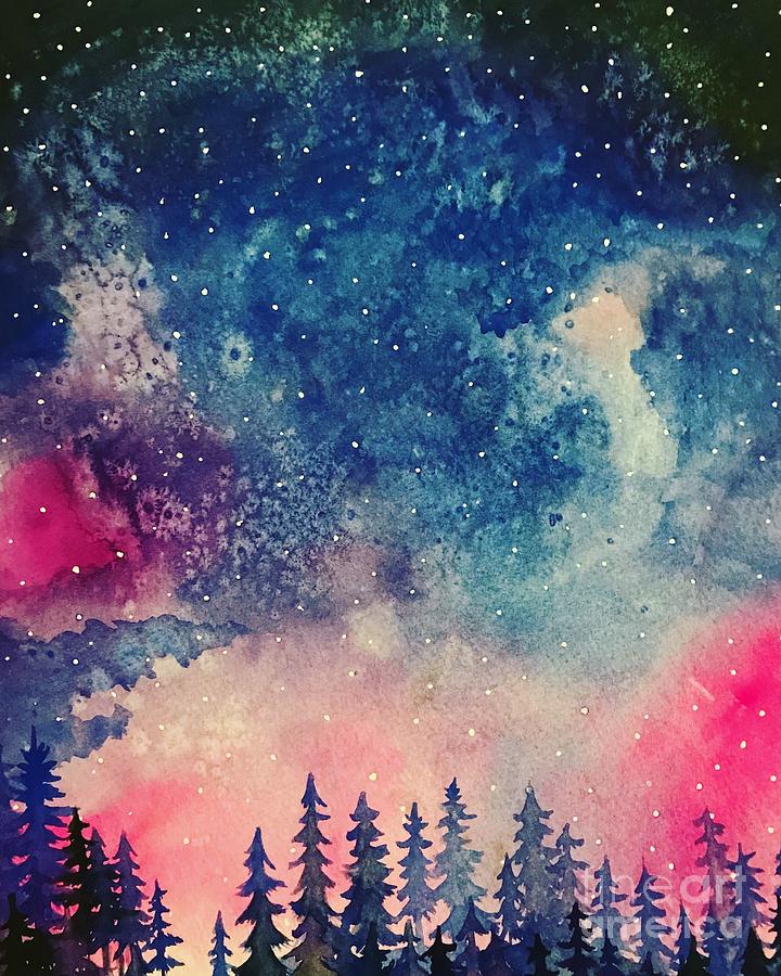 simple night sky painting