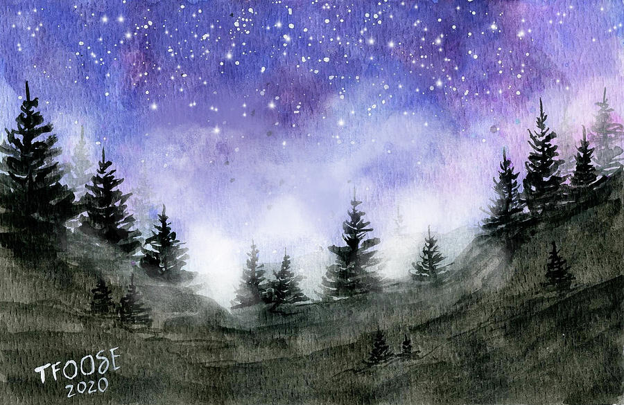 Night Sky Digital Mixed Media by Taphath Foose - Fine Art America