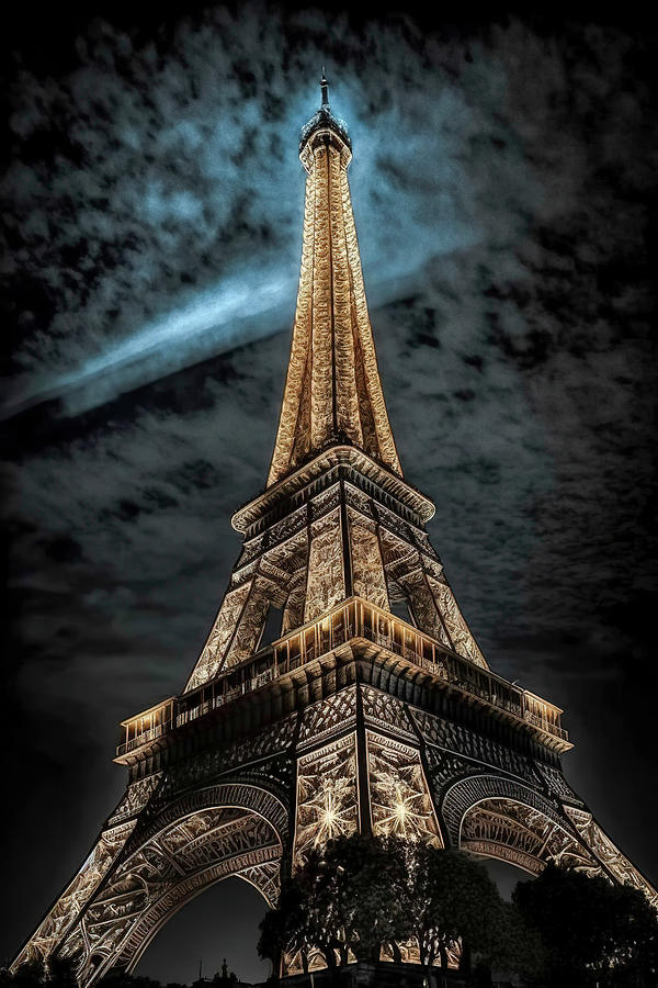 Night Sky Eiffel Tower Photograph by Athena Mckinzie