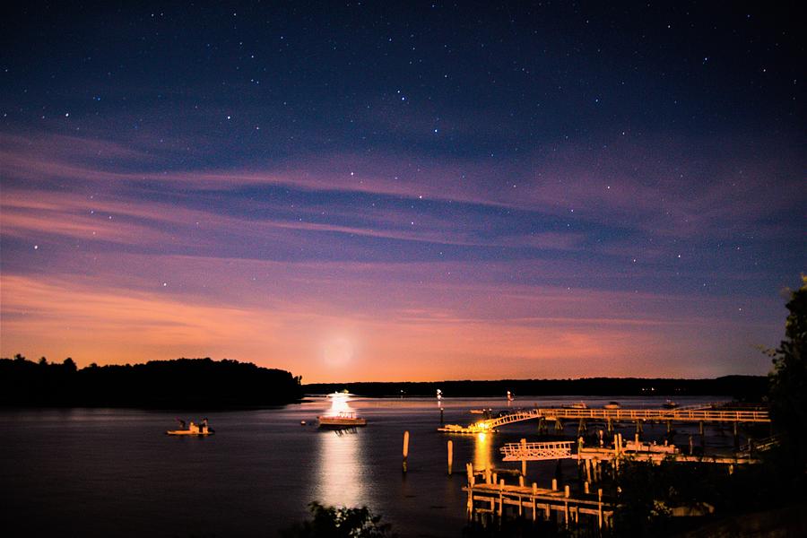 - Night Sky - Great Bay - Durham NH Photograph by THERESA Nye
