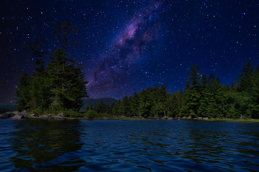 Night Sky Over Rangeley Lake Photograph by Russel Considine