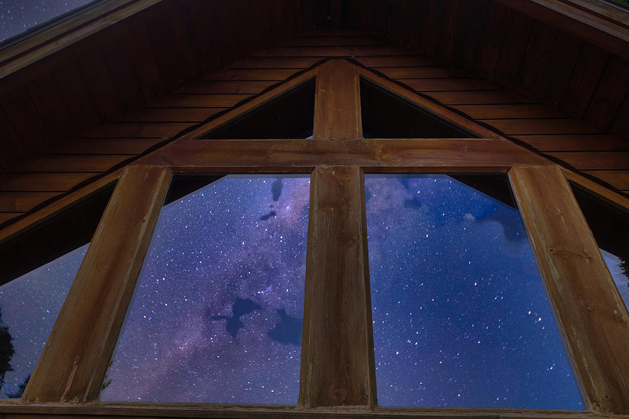 Night Sky Reflected in Window Photograph by Russel Considine