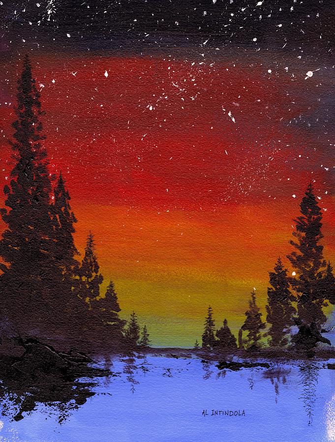 Night Sky Woods Painting by Al Intindola