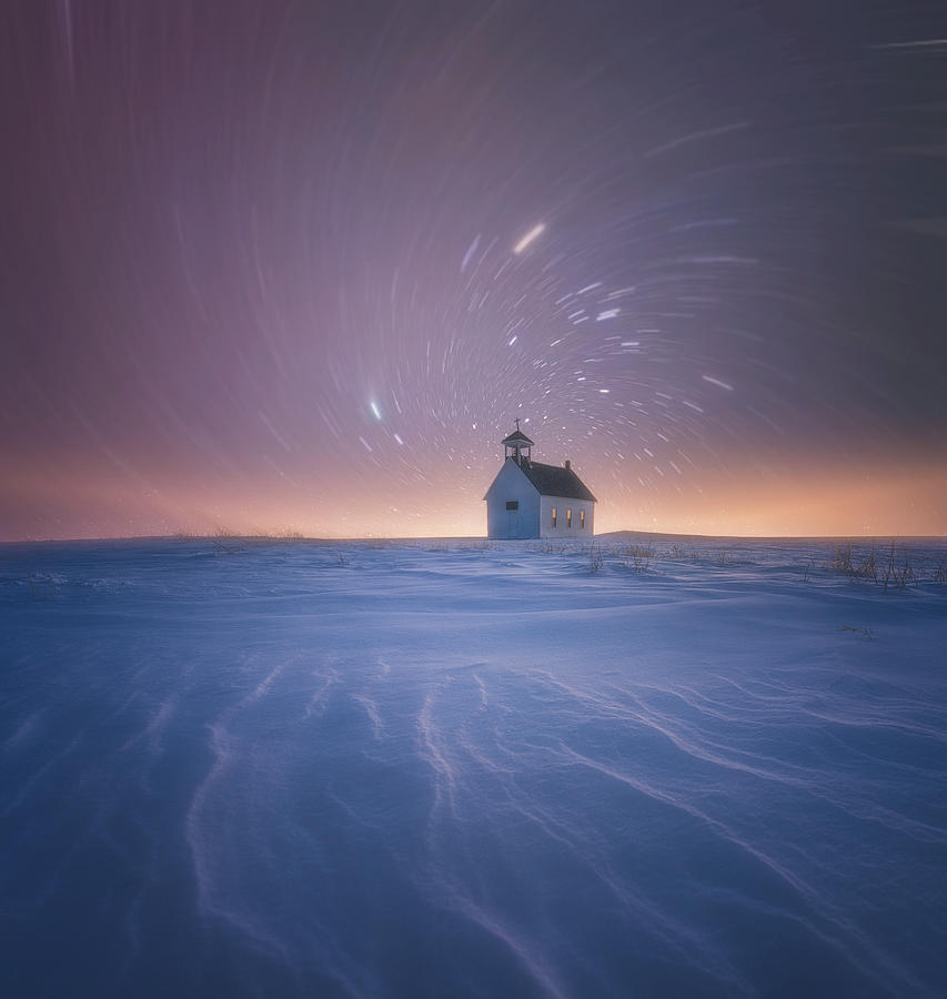 Winter Photograph - Night Spins by Darren White