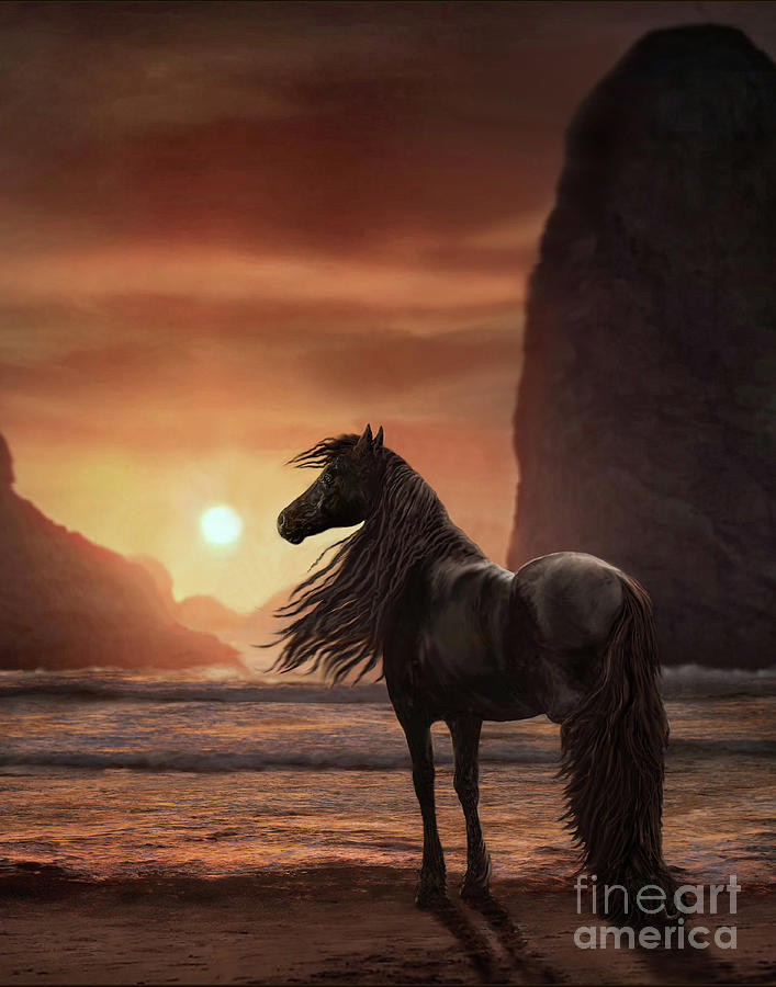 Night Stallion Digital Art by Melinda Hughes-Berland