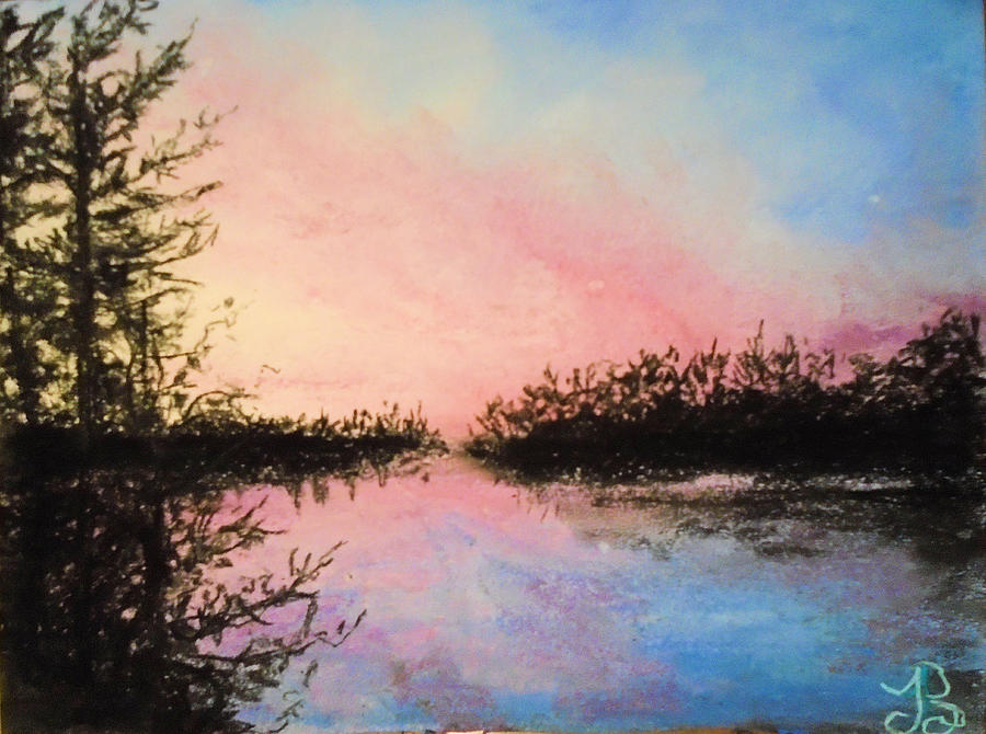 Night Streams in Sunset Dreams  Painting by Jen Shearer