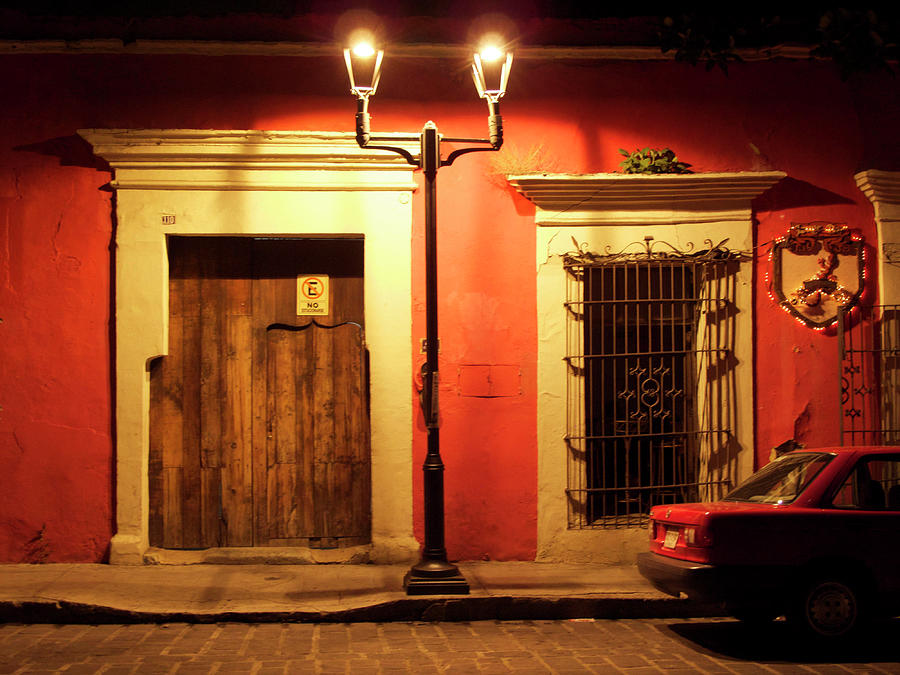 Night Street Oaxaca Photograph by Lorena Cassady