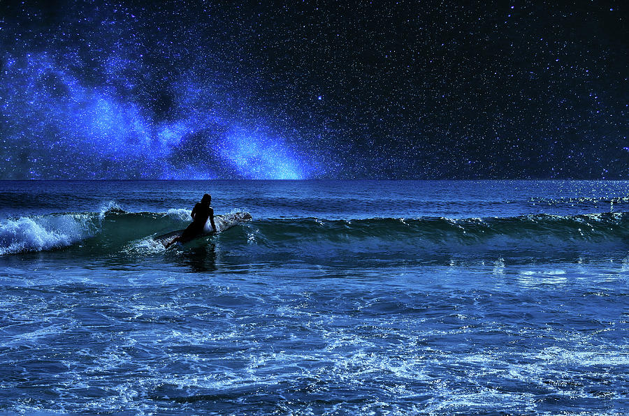 Night Surfer Photograph by Laura Fasulo