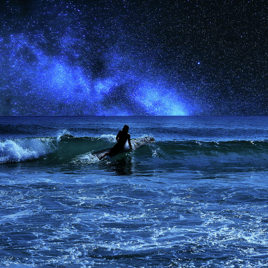 Night Surfing Photograph by Laura Fasulo