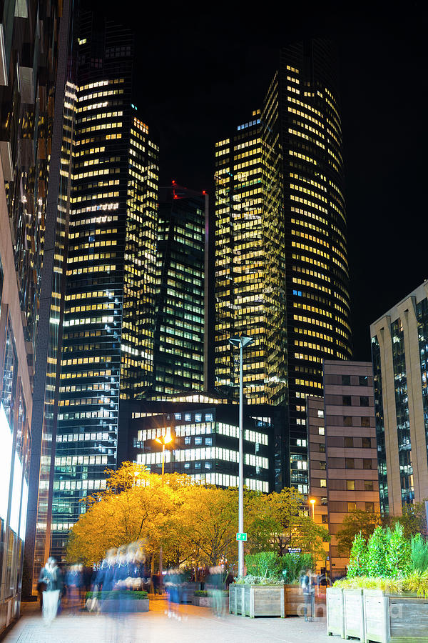 Night time business buildings Photograph by Vicente Sargues