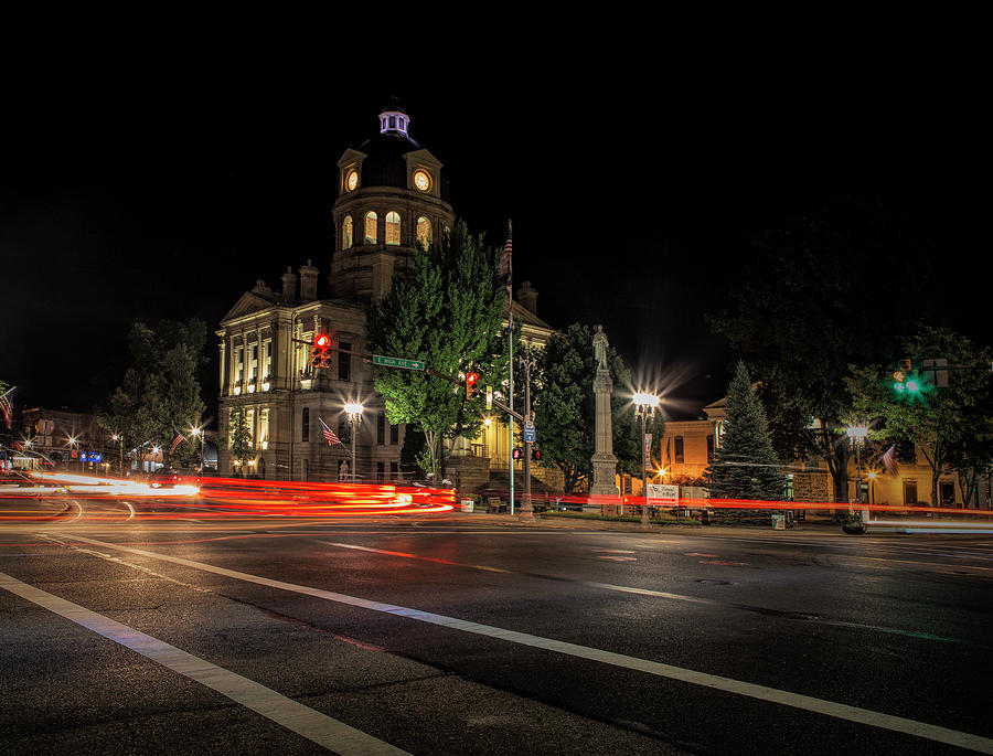 Night Traffic in New Philadelphia Ohio Photograph by Deborah Penland