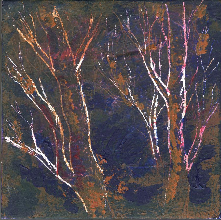 Night Tree Contours Painting by Tammy Nara