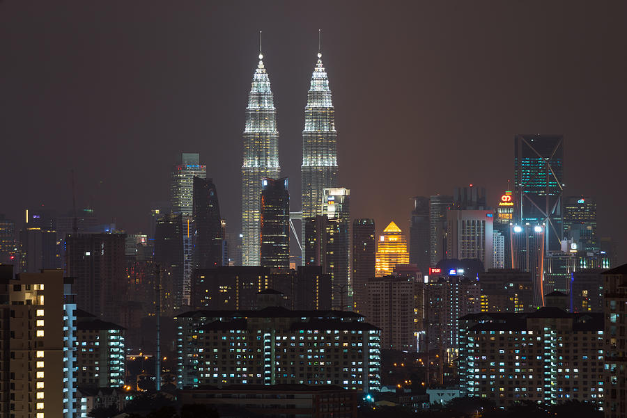 Night view from Kuala Lumpur Photograph by Shaifulzamri
