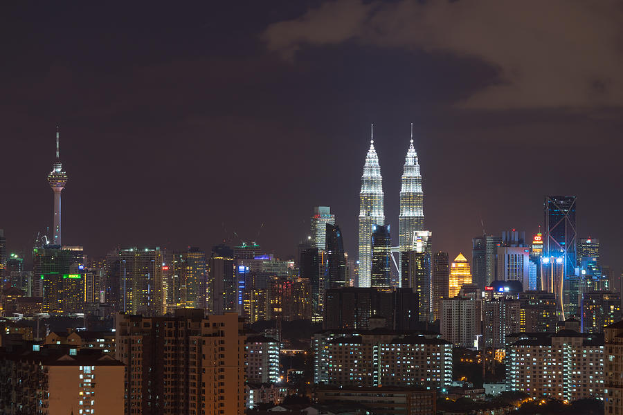 Night view in Kuala Lumpur Photograph by Shaifulzamri