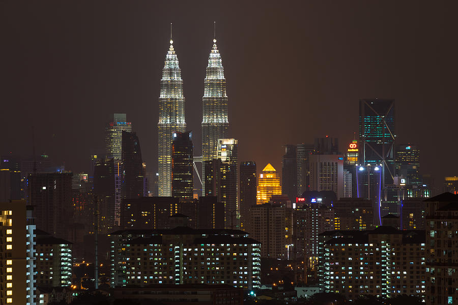 Night view of KLCC in Kuala Lumpur Photograph by Shaifulzamri