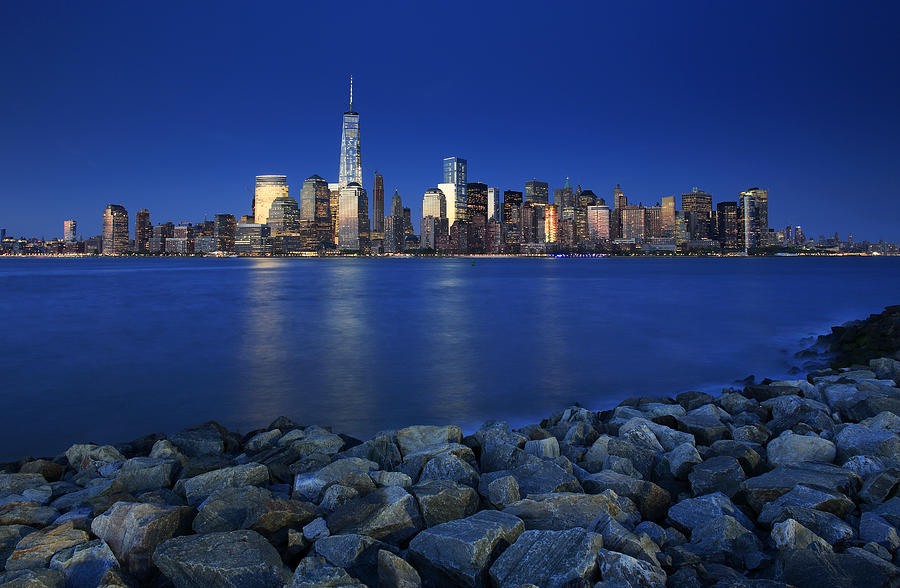 Night view of Lower Manhattan skyline Photograph by Bruce Yuanyue Bi